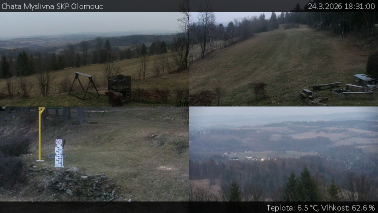 Chata Myslivna SKP Olomouc - Sdružený snímek okolí chaty Myslivna - 24.3.2026 v 18:31