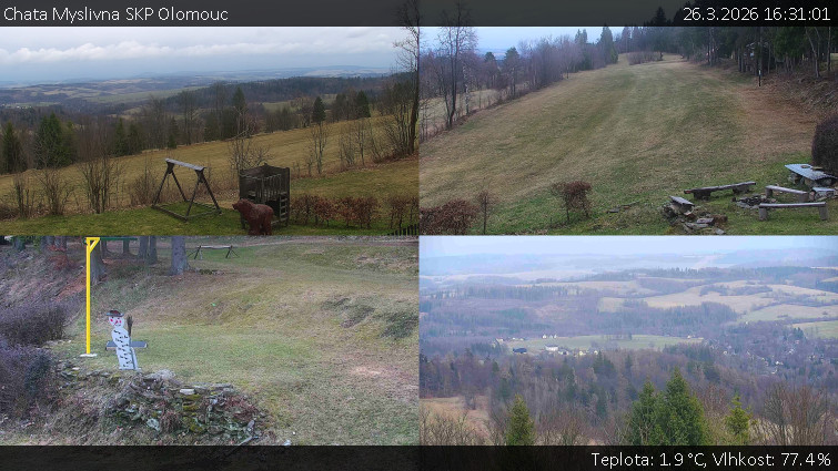 Chata Myslivna SKP Olomouc - Sdružený snímek okolí chaty Myslivna - 26.3.2026 v 16:31