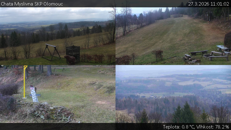 Chata Myslivna SKP Olomouc - Sdružený snímek okolí chaty Myslivna - 27.3.2026 v 11:01