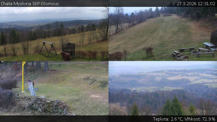 Chata Myslivna SKP Olomouc - Sdružený snímek okolí chaty Myslivna - 27.3.2026 v 12:31