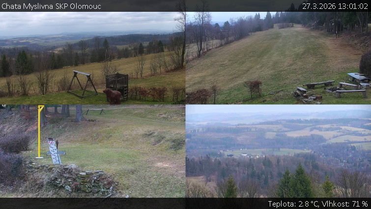 Chata Myslivna SKP Olomouc - Sdružený snímek okolí chaty Myslivna - 27.3.2026 v 13:01