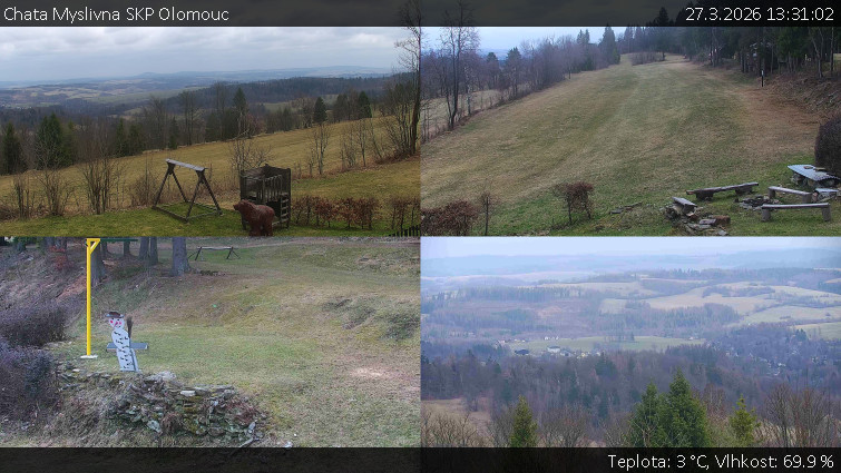 Chata Myslivna SKP Olomouc - Sdružený snímek okolí chaty Myslivna - 27.3.2026 v 13:31