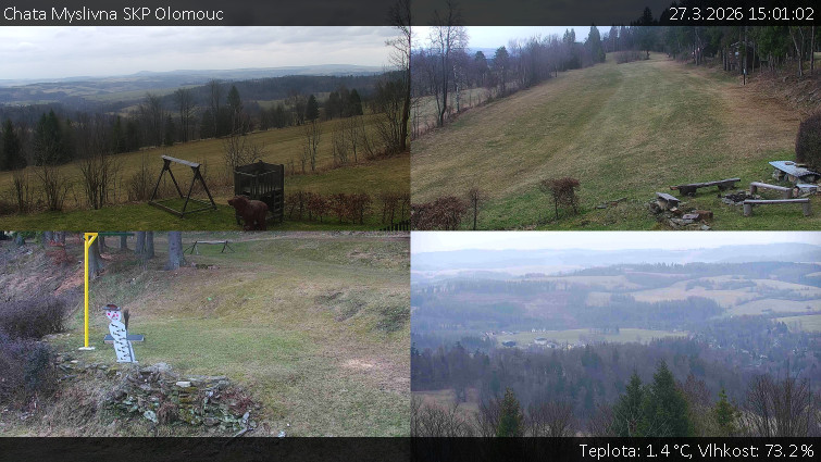 Chata Myslivna SKP Olomouc - Sdružený snímek okolí chaty Myslivna - 27.3.2026 v 15:01