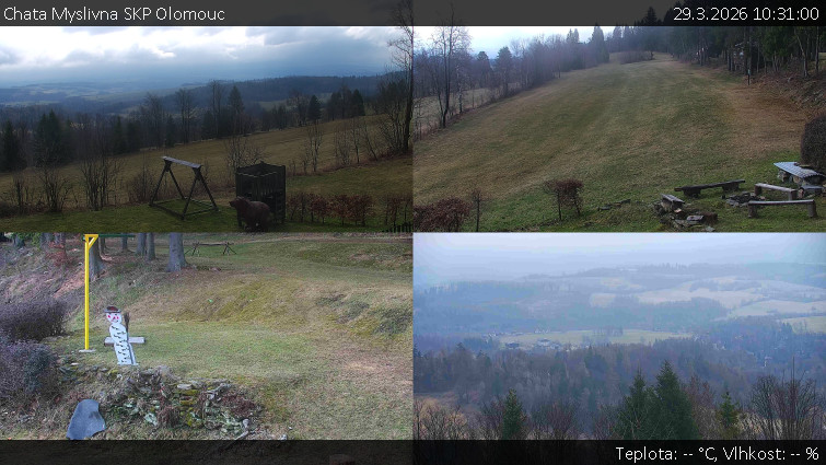 Chata Myslivna SKP Olomouc - Sdružený snímek okolí chaty Myslivna - 29.3.2026 v 10:31