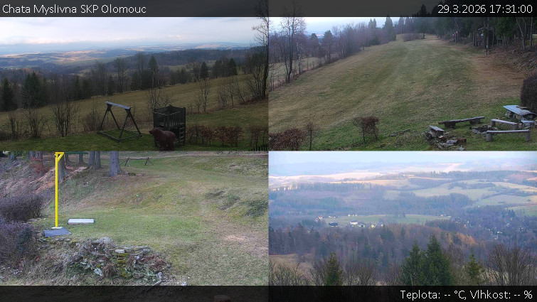 Chata Myslivna SKP Olomouc - Sdružený snímek okolí chaty Myslivna - 29.3.2026 v 17:31