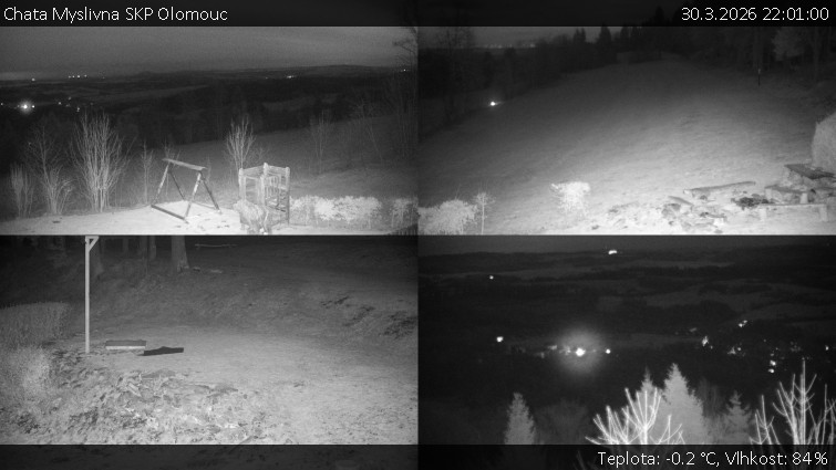 Chata Myslivna SKP Olomouc - Sdružený snímek okolí chaty Myslivna - 30.3.2026 v 22:01