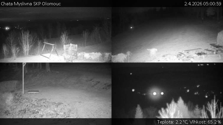 Chata Myslivna SKP Olomouc - Sdružený snímek okolí chaty Myslivna - 2.4.2026 v 05:00