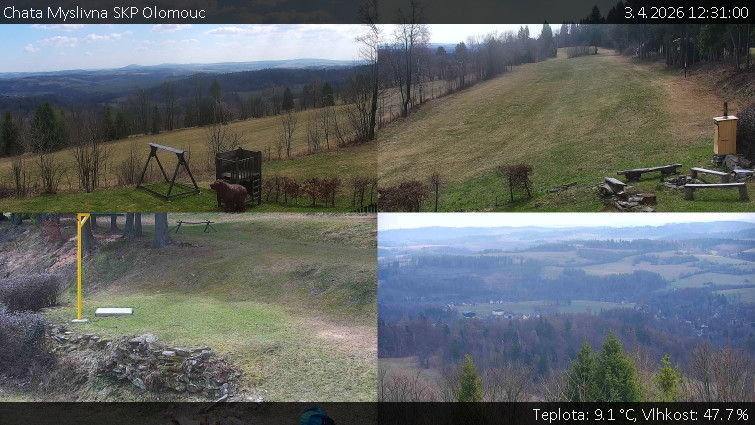 Chata Myslivna SKP Olomouc - Sdružený snímek okolí chaty Myslivna - 3.4.2026 v 12:31