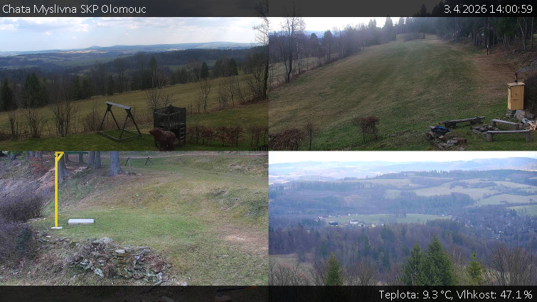 Chata Myslivna SKP Olomouc - Sdružený snímek okolí chaty Myslivna - 3.4.2026 v 14:00