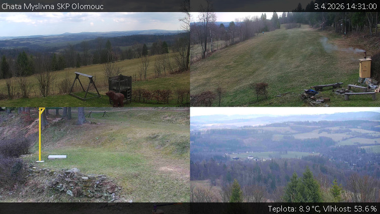 Chata Myslivna SKP Olomouc - Sdružený snímek okolí chaty Myslivna - 3.4.2026 v 14:31