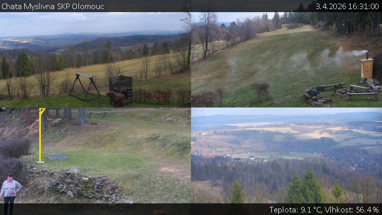 Chata Myslivna SKP Olomouc - Sdružený snímek okolí chaty Myslivna - 3.4.2026 v 16:31