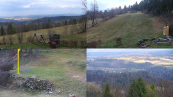 Sdružený snímek okolí chaty Myslivna