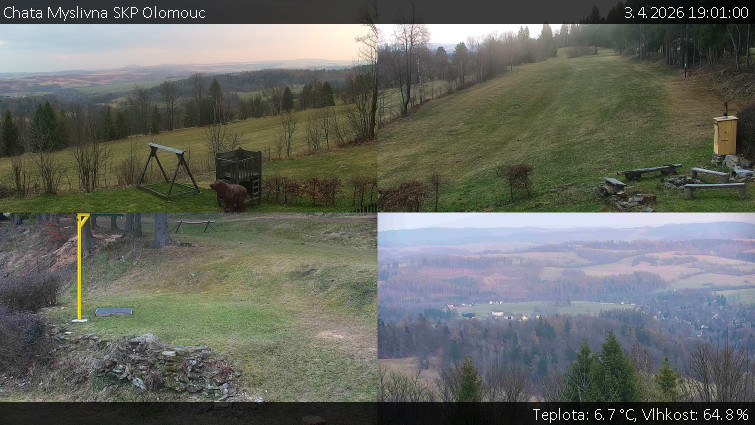 Chata Myslivna SKP Olomouc - Sdružený snímek okolí chaty Myslivna - 3.4.2026 v 19:01