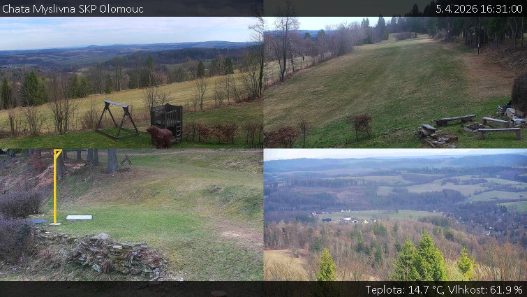 Chata Myslivna SKP Olomouc - Sdružený snímek okolí chaty Myslivna - 5.4.2026 v 16:31