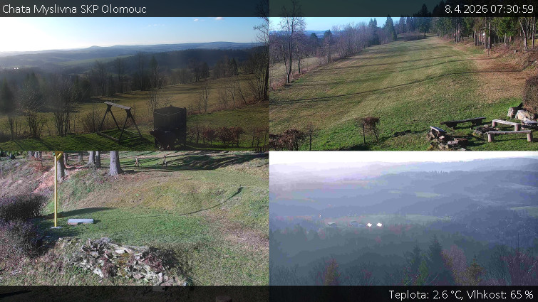 Chata Myslivna SKP Olomouc - Sdružený snímek okolí chaty Myslivna - 8.4.2026 v 07:30