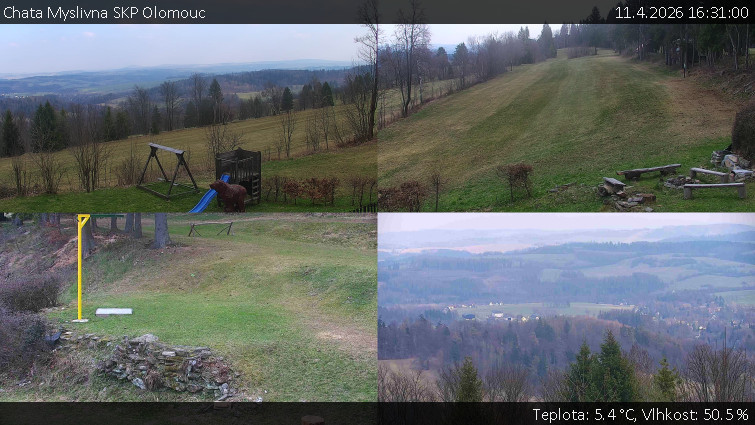 Chata Myslivna SKP Olomouc - Sdružený snímek okolí chaty Myslivna - 11.4.2026 v 16:31