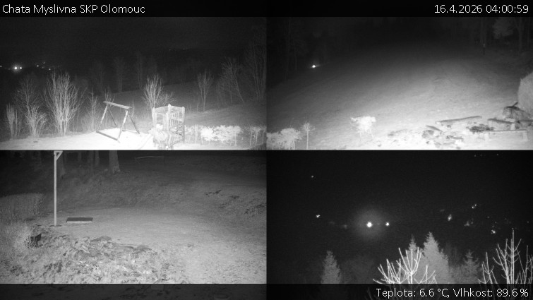 Chata Myslivna SKP Olomouc - Sdružený snímek okolí chaty Myslivna - 16.4.2026 v 04:00