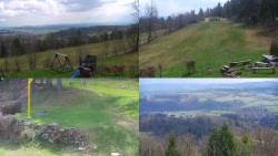 Sdružený snímek okolí chaty Myslivna