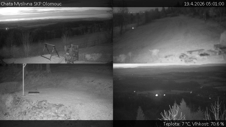 Chata Myslivna SKP Olomouc - Sdružený snímek okolí chaty Myslivna - 19.4.2026 v 05:01