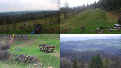 Sdružený snímek okolí chaty Myslivna