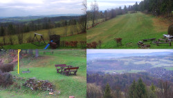 Sdružený snímek okolí chaty Myslivna