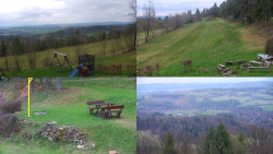 Sdružený snímek okolí chaty Myslivna