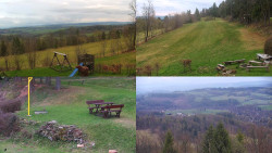 Sdružený snímek okolí chaty Myslivna