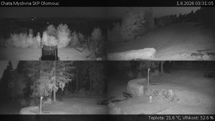Chata Myslivna SKP Olomouc - Sdružený snímek okolí chaty Myslivna - 1.8.2026 v 03:31