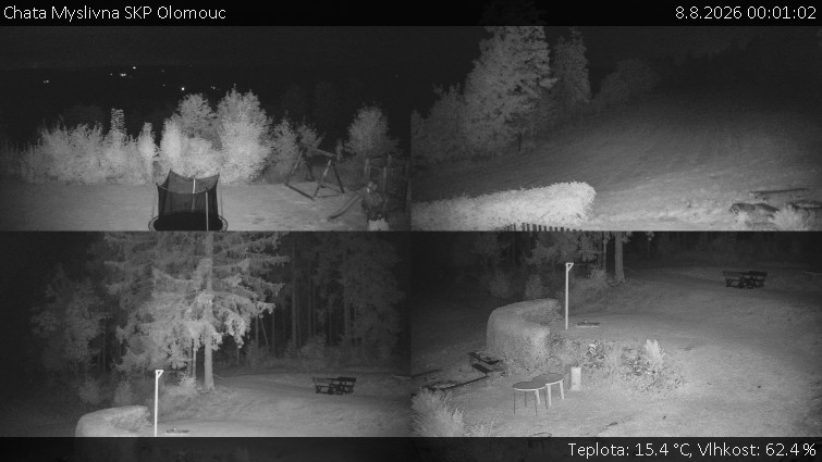 Chata Myslivna SKP Olomouc - Sdružený snímek okolí chaty Myslivna - 8.8.2026 v 00:01