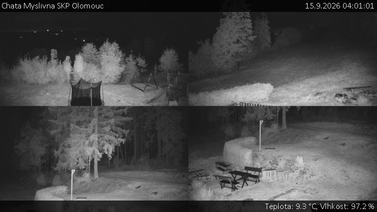 Chata Myslivna SKP Olomouc - Sdružený snímek okolí chaty Myslivna - 15.9.2026 v 04:01