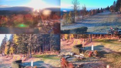 Kompositfoto der Umgebung der Myslivna-Hütte
