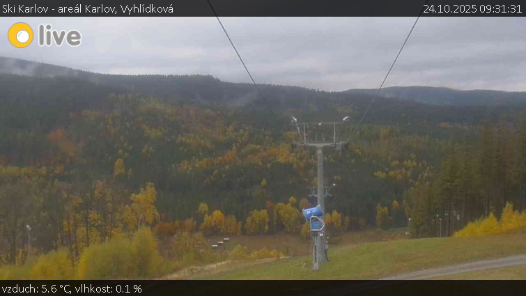 Ski Karlov - areál Karlov - Vyhlídková - 24.10.2025 v 09:31 Ski Karlov - areál Karlov - Vyhlídková - 24.10.2025 v 09:31
