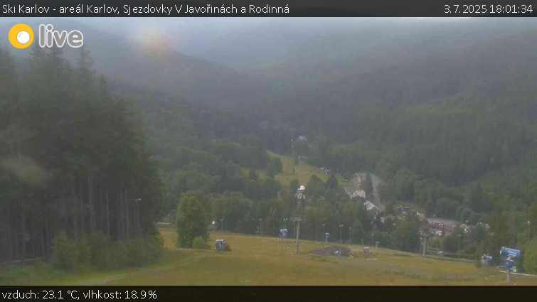 Ski Karlov - areál Karlov - Sjezdovky V Javořinách a Rodinná - 3.7.2025 v 18:01