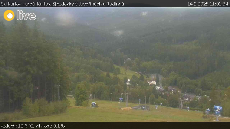 Ski Karlov - areál Karlov - Sjezdovky V Javořinách a Rodinná - 14.9.2025 v 11:01 Ski Karlov - areál Karlov - Sjezdovky V Javořinách a Rodinná - 14.9.2025 v 11:01
