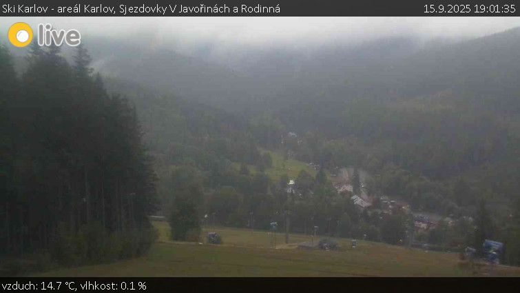 Ski Karlov - areál Karlov - Sjezdovky V Javořinách a Rodinná - 15.9.2025 v 19:01