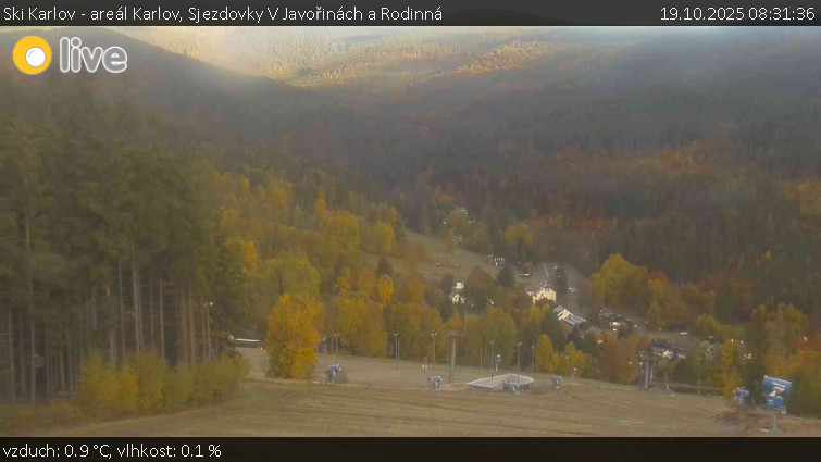 Ski Karlov - areál Karlov - Sjezdovky V Javořinách a Rodinná - 19.10.2025 v 08:31 Ski Karlov - areál Karlov - Sjezdovky V Javořinách a Rodinná - 19.10.2025 v 08:31