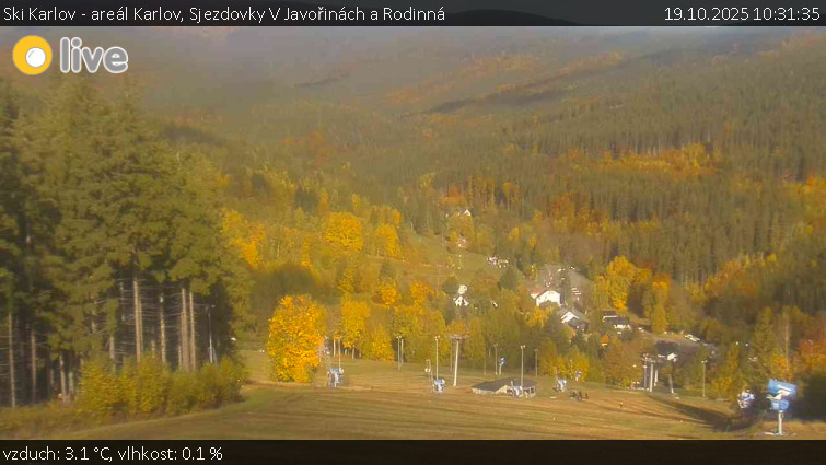 Ski Karlov - areál Karlov - Sjezdovky V Javořinách a Rodinná - 19.10.2025 v 10:31 Ski Karlov - areál Karlov - Sjezdovky V Javořinách a Rodinná - 19.10.2025 v 10:31