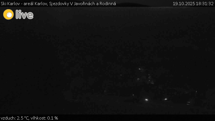 Ski Karlov - areál Karlov - Sjezdovky V Javořinách a Rodinná - 19.10.2025 v 18:31 Ski Karlov - areál Karlov - Sjezdovky V Javořinách a Rodinná - 19.10.2025 v 18:31