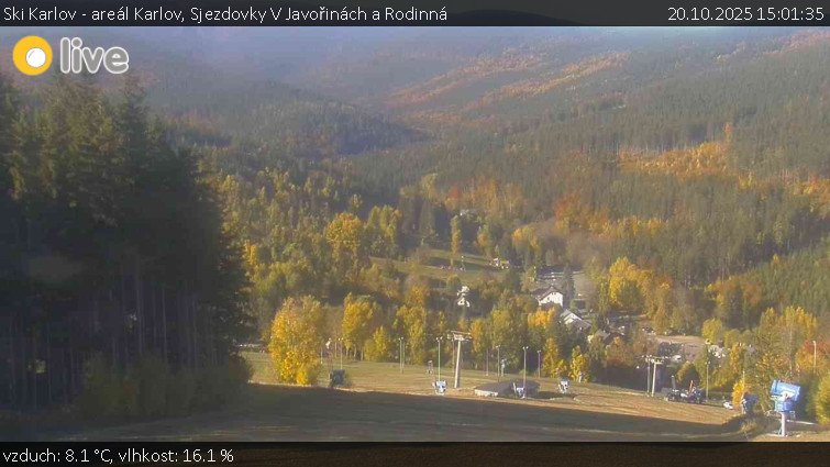 Ski Karlov - areál Karlov - Sjezdovky V Javořinách a Rodinná - 20.10.2025 v 15:01 Ski Karlov - areál Karlov - Sjezdovky V Javořinách a Rodinná - 20.10.2025 v 15:01