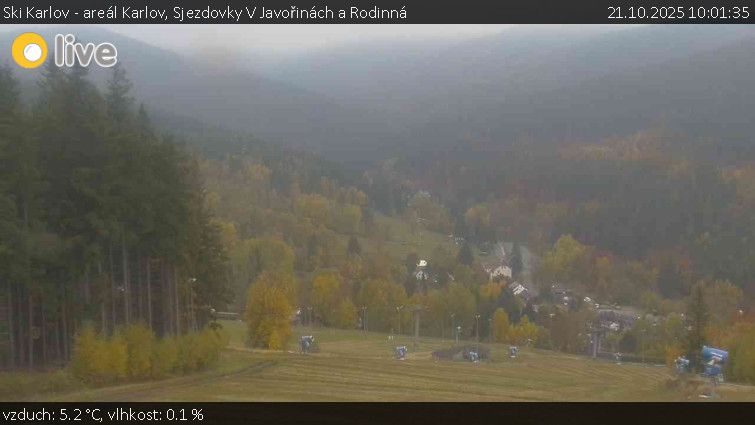 Ski Karlov - areál Karlov - Sjezdovky V Javořinách a Rodinná - 21.10.2025 v 10:01 Ski Karlov - areál Karlov - Sjezdovky V Javořinách a Rodinná - 21.10.2025 v 10:01