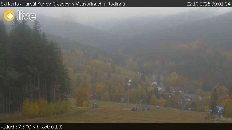 Ski Karlov - areál Karlov - Sjezdovky V Javořinách a Rodinná - 22.10.2025 v 09:01 Ski Karlov - areál Karlov - Sjezdovky V Javořinách a Rodinná - 22.10.2025 v 09:01