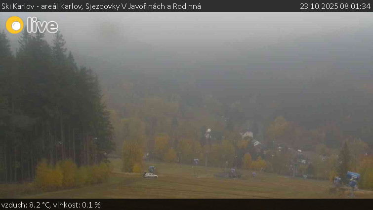 Ski Karlov - areál Karlov - Sjezdovky V Javořinách a Rodinná - 23.10.2025 v 08:01 Ski Karlov - areál Karlov - Sjezdovky V Javořinách a Rodinná - 23.10.2025 v 08:01