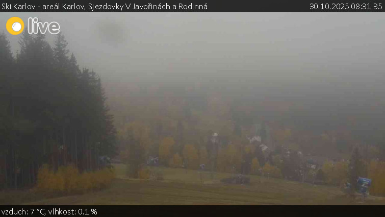 Ski Karlov - areál Karlov - Sjezdovky V Javořinách a Rodinná - 30.10.2025 v 08:31 Ski Karlov - areál Karlov - Sjezdovky V Javořinách a Rodinná - 30.10.2025 v 08:31