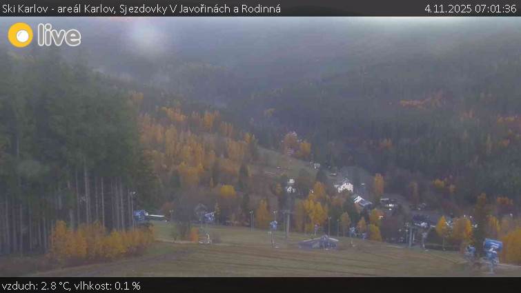Ski Karlov - areál Karlov - Sjezdovky V Javořinách a Rodinná - 4.11.2025 v 07:01