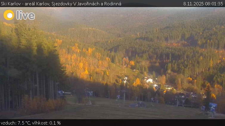 Ski Karlov - areál Karlov - Sjezdovky V Javořinách a Rodinná - 8.11.2025 v 08:01