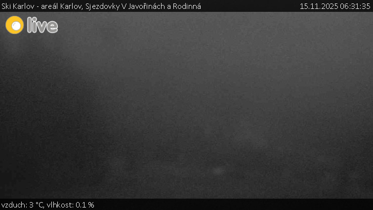 Ski Karlov - areál Karlov - Sjezdovky V Javořinách a Rodinná - 15.11.2025 v 06:31