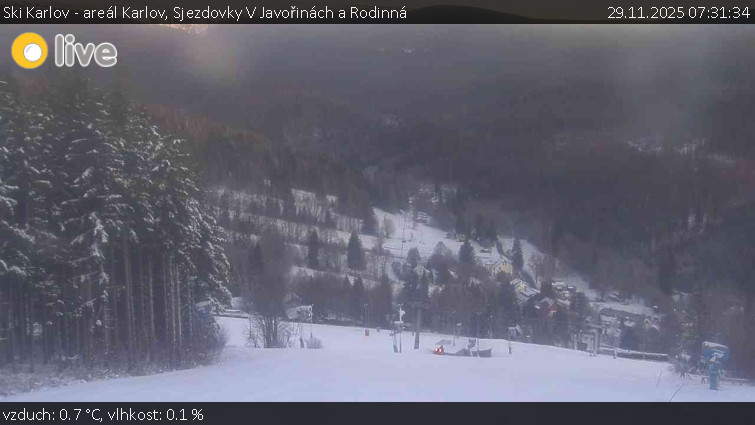 Ski Karlov - areál Karlov - Sjezdovky V Javořinách a Rodinná - 29.11.2025 v 07:31