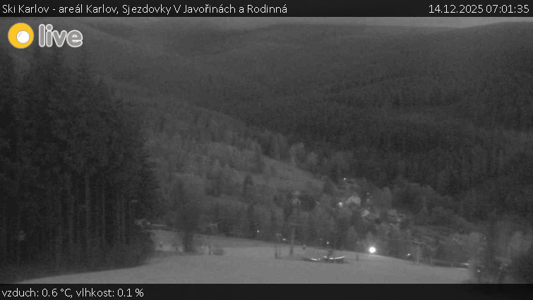 Ski Karlov - areál Karlov - Sjezdovky V Javořinách a Rodinná - 14.12.2025 v 07:01