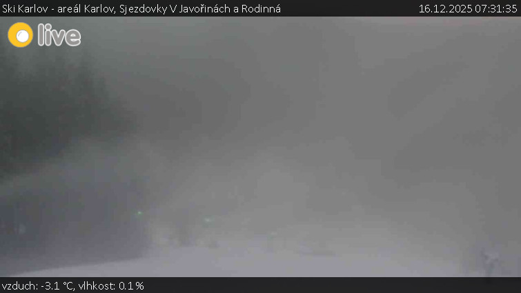 Ski Karlov - areál Karlov - Sjezdovky V Javořinách a Rodinná - 16.12.2025 v 07:31