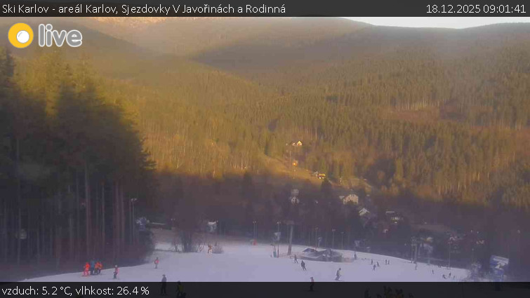 Ski Karlov - areál Karlov - Sjezdovky V Javořinách a Rodinná - 18.12.2025 v 09:01